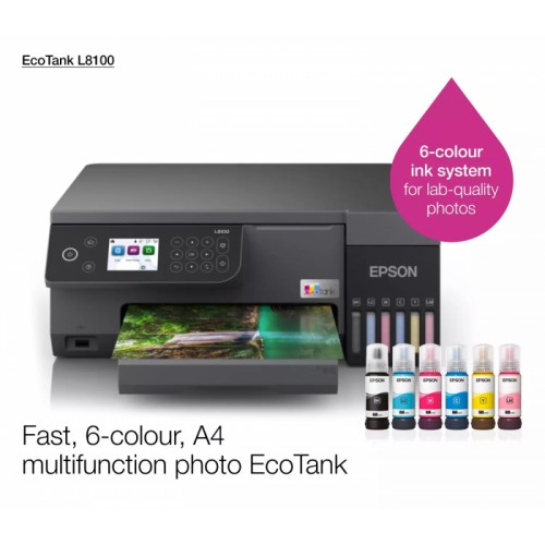 МФУ струйное цветное Epson L8100 C11CK94401 А4, до 22 стр/мин, USB, Wi-Fi, Печать на CD/DVD/id картах, 6 цв