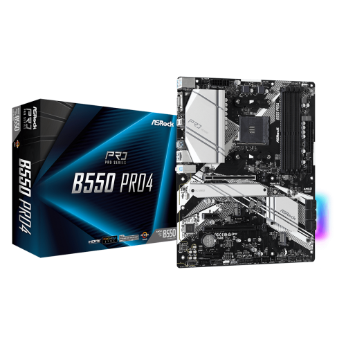 Материнская плата ASRock B550 PRO4 AM4 4xDDR4 6xSATA3 2xM.2 D-Sub HDMI ATX