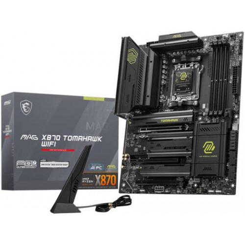 Сист.плата MSI MAG X870 TOMAHAWK WIFI, X870, AM5, 4xDDR5, 3xPCI-E x16, M2, SATA, Thunderbolt, HDMI, WIFI7, BOX