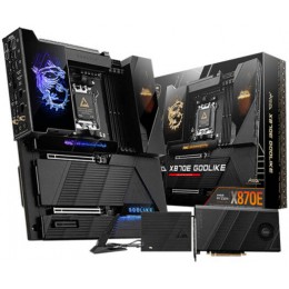 Сист.плата MSI MEG X870E GODLIKE, X870E, AM5, 4xDDR5, 2xPCI-E x16, PCI-E x4, M2, SATA, Thunderbolt, 10Gb NIC, WIFI7, BOX