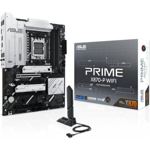 Сист. плата ASUS PRIME X870-P WIFI,X870E,AM5,4xDIMM DDR5,4xPCI-E x16 ,4xM.2,2xSATA,HDMI,WIFI7,BOX