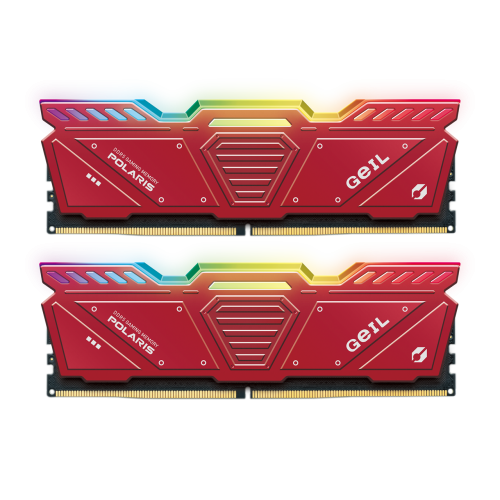 Оперативная память 32GB Kit (2x16GB)GEIL Polaris RGB 5200Mhz DDR5 PC5-41600 GOSR532GB5200C42DC Red