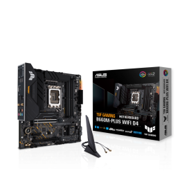 Материнская плата ASUS TUF GAMING B660M-PLUS WIFI D4, LGA1700 4xDDR4 4xSATA3 RAID 2xM.2 HDMI DP mATX