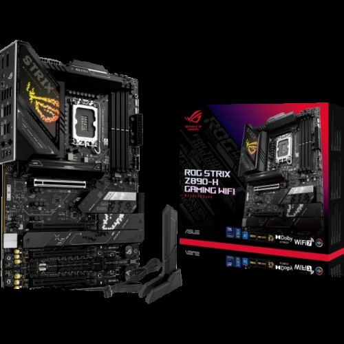 Сист.плата ASUS ROG STRIX Z890-H GAMING WIFI, Z890, 1851, 4xDDR5, 3xPCI-E x16, 4xM2, SATA, DP, HDMI, Wi-Fi 7, BOX