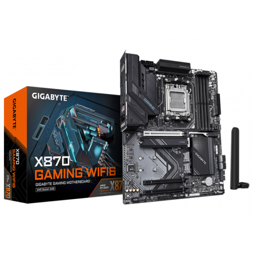 Сист.плата Gigabyte X870 GAMING WF6 1.0, X870, AM5, 4xDIMM DDR5, 3xPCI-E x16, 3xM.2, 4xSATA, HDMI, 2xUSB4, WIFI6, BOX