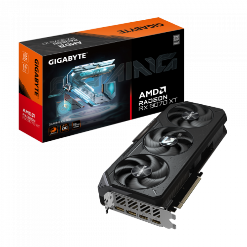 Видеокарта Gigabyte GV-R9070XTGAMING OC-16GD, Radeon RX 9070 XT, 16Gb GDDR6, 256Bit, DP, HDMI, BOX