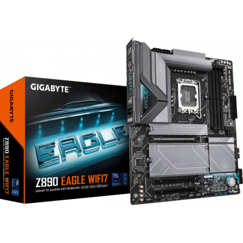 Сист.плата Gigabyte Z890 EAGLE WIFI7 1.0, Z890, 1851, 4xDIMM DDR5, PCI-E x16, PC Ix1, M.2, SATA, WIFI 7, BOX