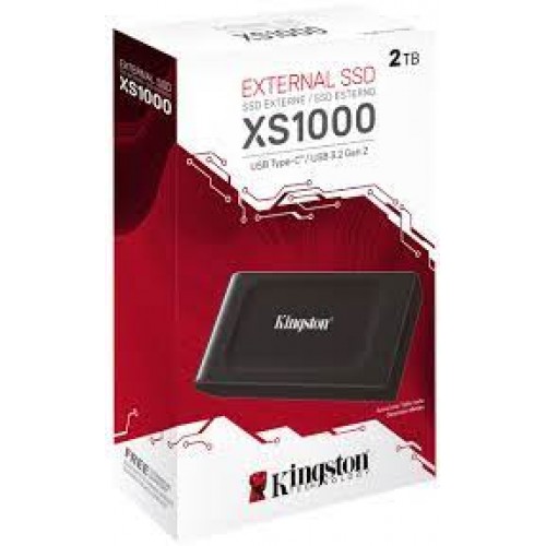 Внешний SSD Kingston SXS1000/2000G 2TB, USB 3.2 Gen 2, до 1050 МБ/с (чтение), 1000 МБ/с (запись), кабель USB-C к USB-A