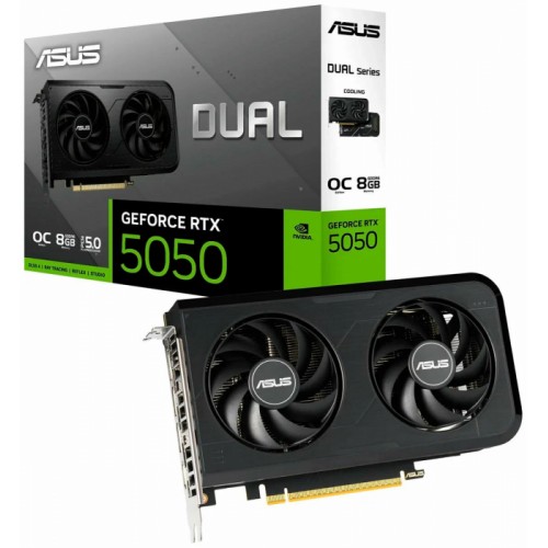 Видеокарта ASUS DUAL-RTX5050-O8G, RTX5050, 8Gb GDDR6, 128bit, 2560 CUDA Core, DP, HDMI, BOX