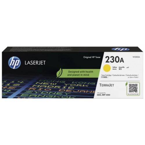 Картридж лазерный HP W2302A 230A Yellow LaserJet Toner, на 1800 страниц