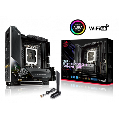 Сист.плата ASUS ROG STRIX Z690-I GAMING WIFI, Z690, 1700, 2xDIMM DDR5, PCI-E x16, M.2, SATA, Thunderbolt, HDMI, ITX, BOX