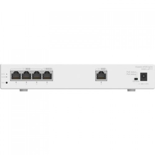 Шлюз мультисервисный Huawei S380-L4P1T (1xGE WAN, 4xGE LAN, PoE+ 50W, 150 users, f.performance 2Gbps,12V DC)