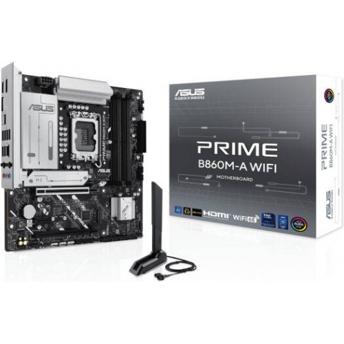 Сист.плата ASUS PRIME B860M-A WIFI, B860, 1851, 4xDDR5, 2xPCI-E x16, PCI-E x1, M2, SATA, HDMI, DP, USB 20Gbps,WIFI6E,BOX