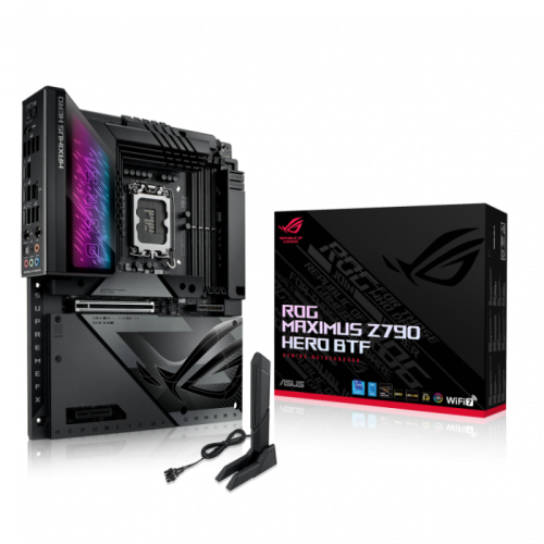 Сист.плата ASUS ROG MAXIMUS Z790 HERO BTF, Z790, 1700, 4xDDR5, PCI-Ex16, PCI-Ex4, 5xM.2, 4xSATA, WIFI7, BOX
