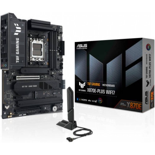 Сист.плата ASUS TUF GAMING X870E-PLUS WIFI7, X870E, AM5, 4xDDR5, 2xPCI-E x16, PCI-E x1, M2, SATA, HDMI,  2xUSB 40Gbps