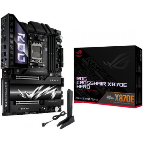 Сист. плата ASUS ROG CROSSHAIR X870E HERO,X870E,AM5,4xDIMM DDR5,2xPCI-E x16 ,5xM.2,4xSATA,HDMI,WIFI7,BOX