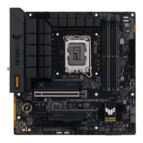 Материнская плата ASUS TUF GAMING B760M-PLUS WIFI D4 LGA1700 4xDDR4 4xSATA3 2xM.2 RAID HDMI DP mATX