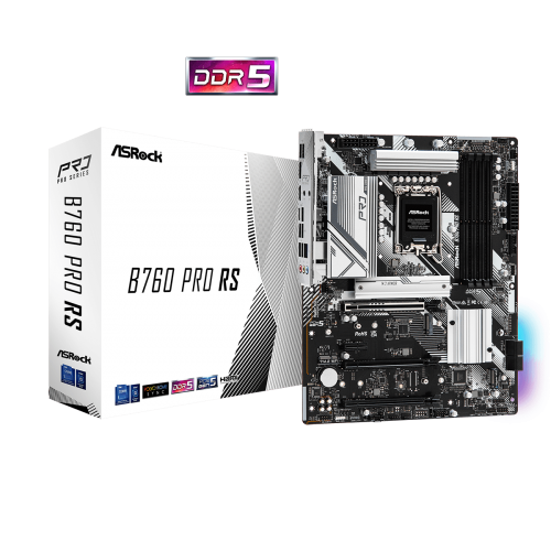 Материнская плата ASRock B760 PRO RS LGA1700 4xDDR5 4xSATA RAID 2xM.2 HDMI DP eDP ATX