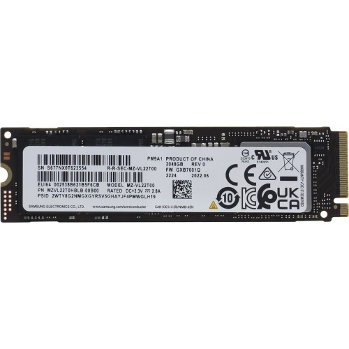 Твердотельный накопитель 2000GB SSD Samsung PM9A1 M.2 PCI-E G4x4 R7000/W5200MB/s MZVL22T0HDLB-00B07