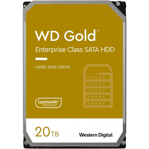 Жесткий диск повышенной надежности HDD 20Tb Western Digital GOLD SATA3 3,5" 7200rpm 512Mb WD201KRYZ