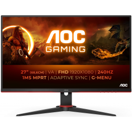 Монитор Игровой 27" AOC 27G2ZNE/BK (00/01) VA 240Hz 1ms 300cd/m 3000:1 2xHDMI DP Black/Red